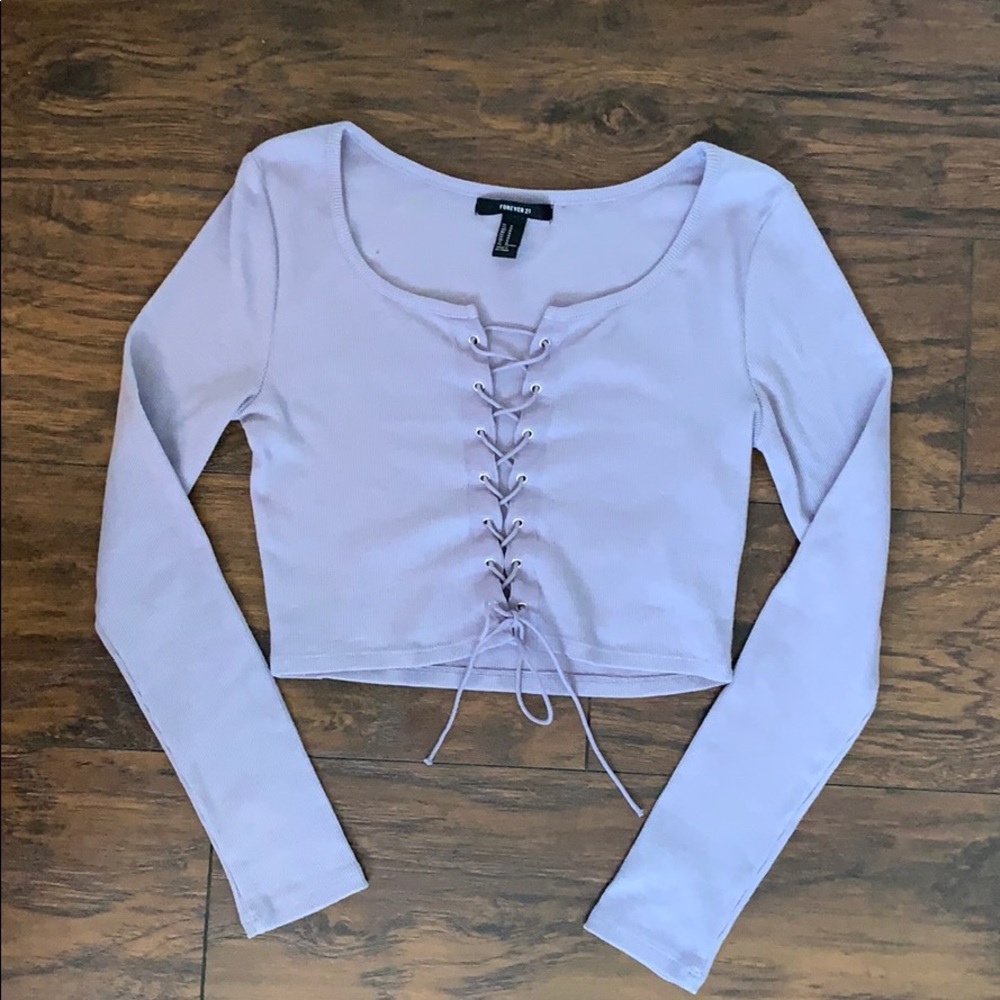 Purple Cropped Long Sleeve